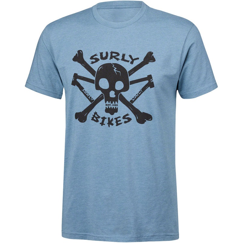 Surly Skullet Short Sleeve T-Shirt – Unisex Slate Blue Large