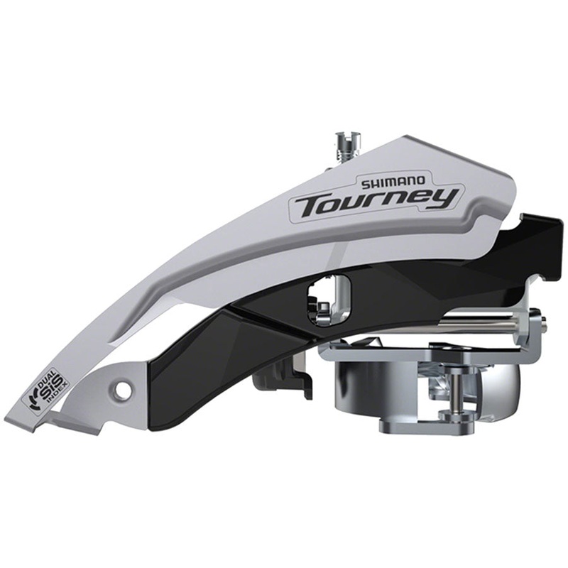 Tourney FD-TY600-L6 Front Derailleur – 6/7/8-Speed Triple Top Swing Dual Pull 31.8/34.9mm 66-69 Chainstay Angle 18t Cap.