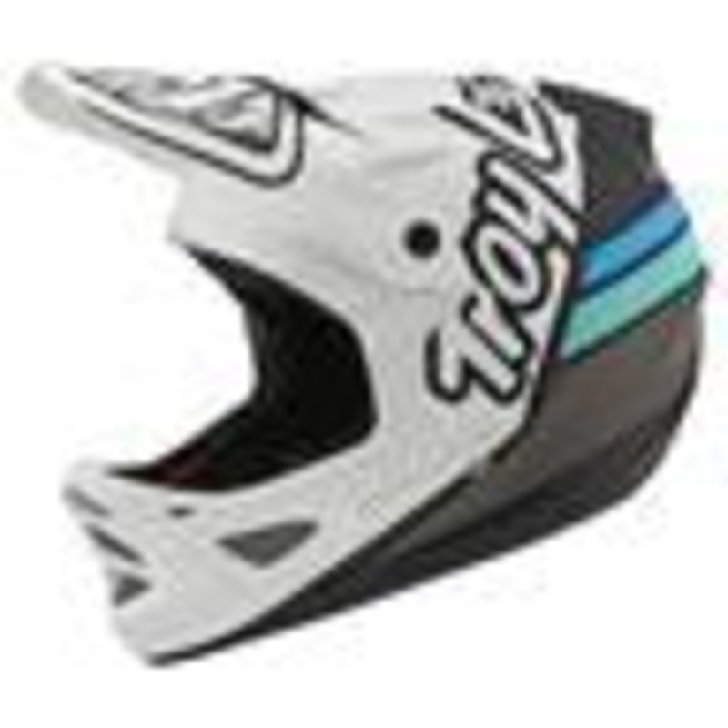 Troy Lee Designs D3 Fiberlite BMX Race Helmet-Silhouette White/Navy