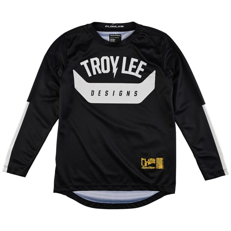 Troy Lee Designs Flowline Long Sleeve MTB Jersey – Youth – Aircore – Black