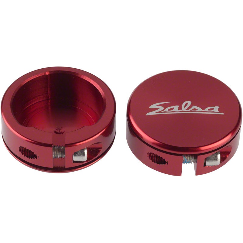 Salsa Lock-On Collars Closed-End Red