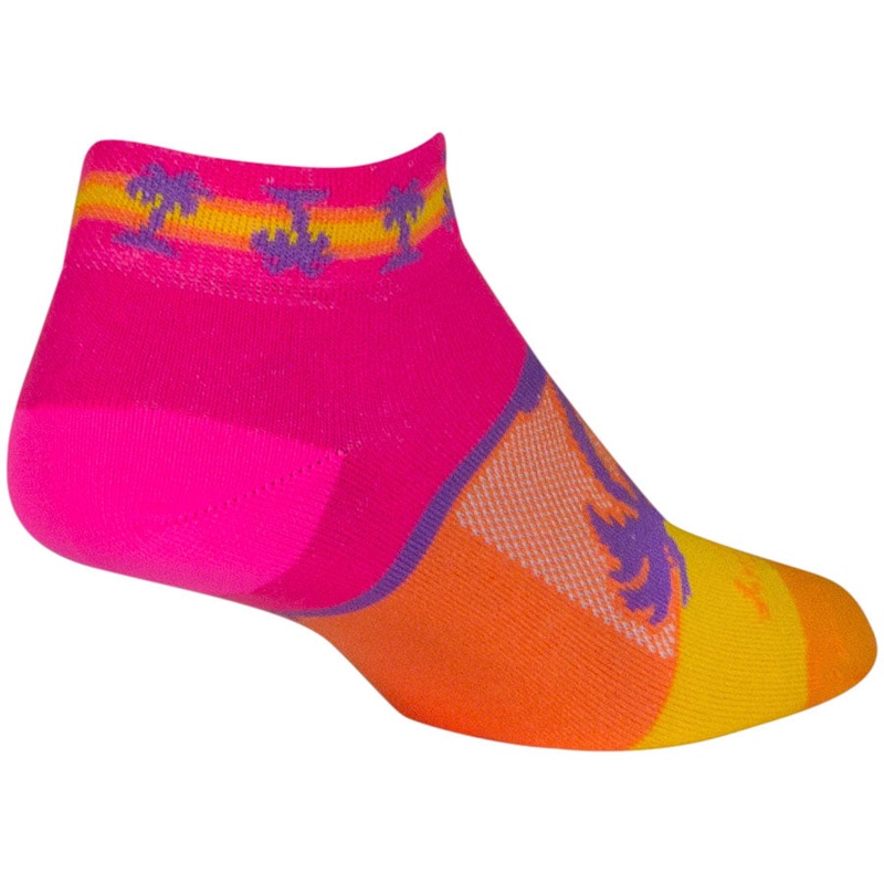 SockGuy Tropical Classic Low Socks – 1 inch, Pink/Yellow/Orange, Women’s, Small/Medium