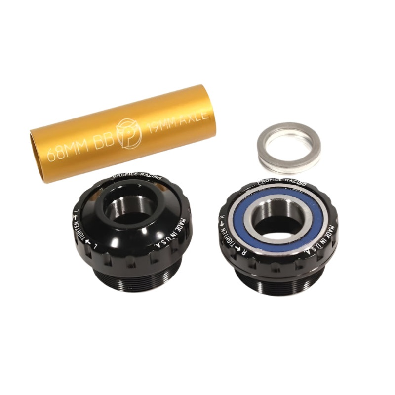 19mm Profile Euro External (Outboard) BMX Bottom Bracket Set – Black – Made in the USA