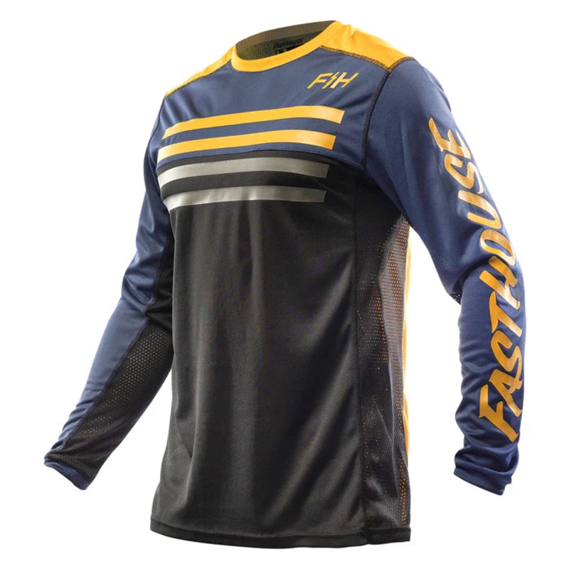Fasthouse Grindhouse Tempo Jersey – Midnight Navy-Vintage Gold