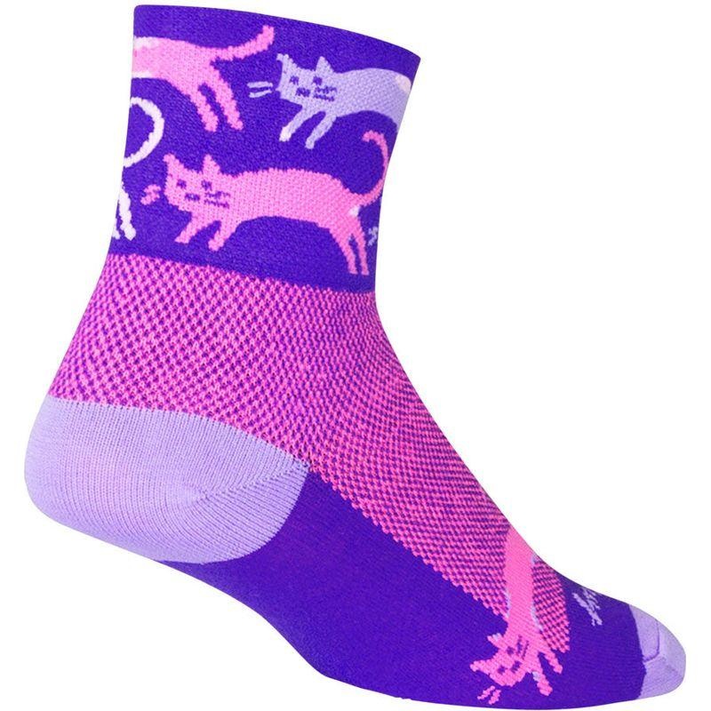 SockGuy Classic Pounce Socks – 3 Purple Large/X-Large