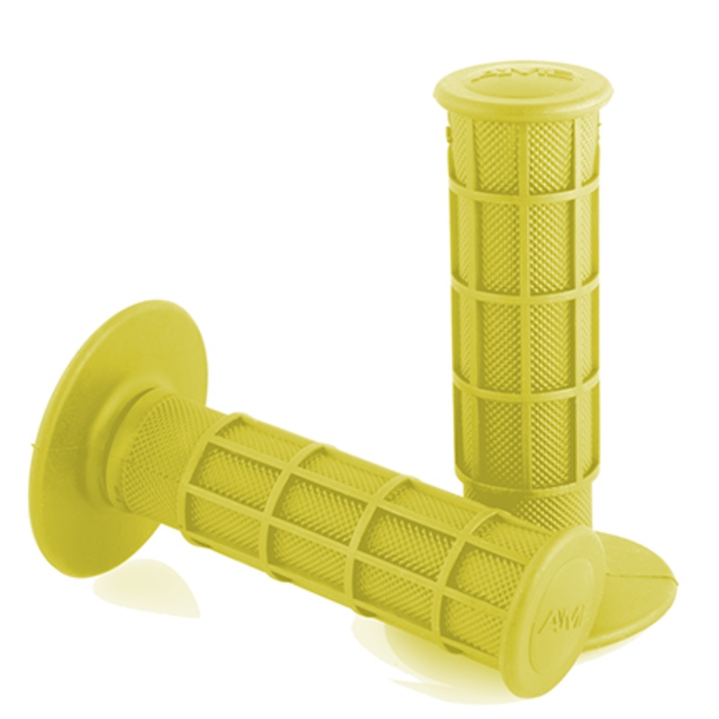 AME Full Waffle BMX Grips – Flanged – Yellow – USA Made