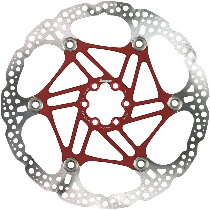 Hope Floating Disc Brake Rotor – 220mm, 6-Bolt, Red