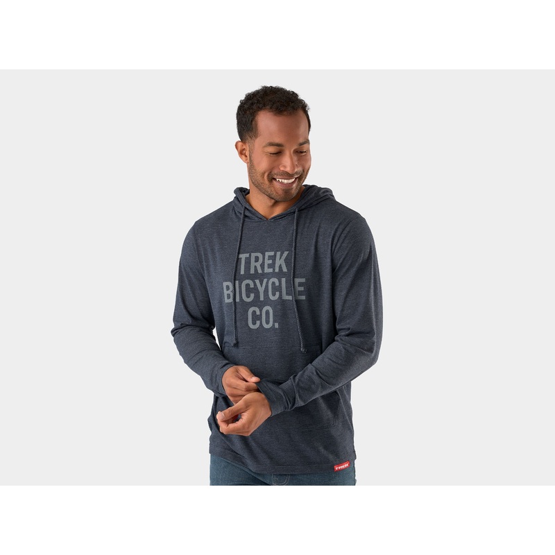 Shirt Trek Bicycle Co Long Sleeve Tee Hoodie LG Heather Navy