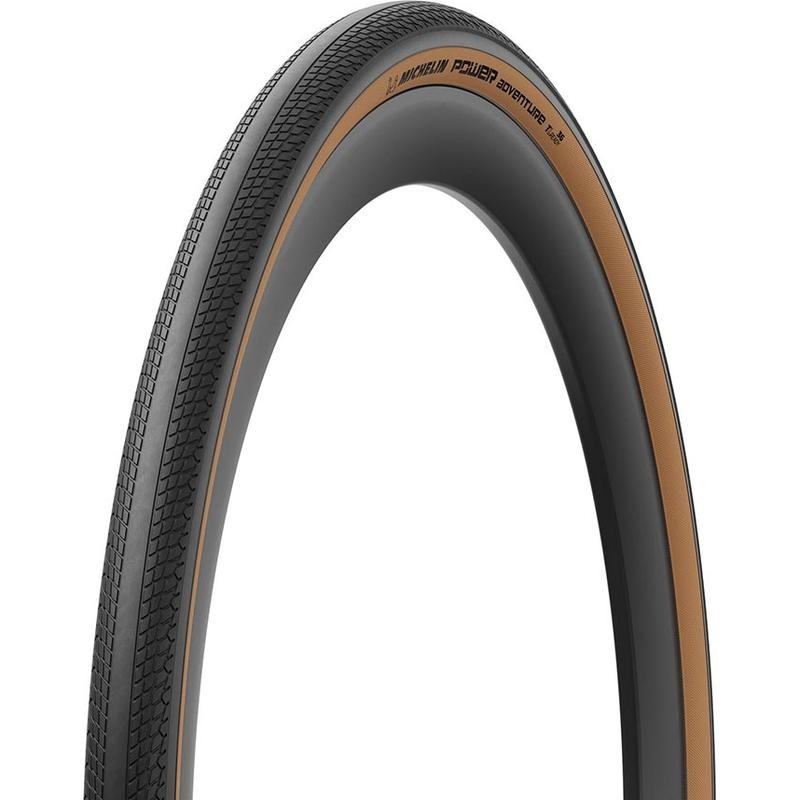 Michelin, Power Adventure Classic TS TLR, Gravel Tire, 700x36C, Folding, Tubeless Ready, GUM-X, GUM-X, 3x100TPI, Tanwall