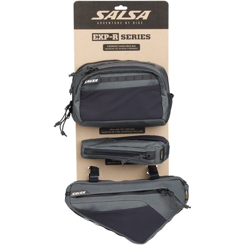Salsa EXP-R Series Bag Bundle – Includes Campion Frame Bag Fireweed Handlebar Bag Trillium Top Tube Bag Small