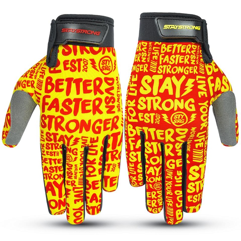 Stay Strong Sketch Youth Gloves – Red/Yellow