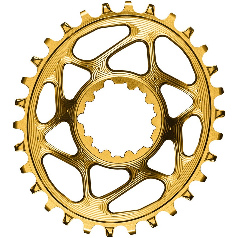 absoluteBLACK Oval Narrow-Wide Direct Mount Chainring – 30t SRAM 3-Bolt Direct Mount 3mm Offset Gold