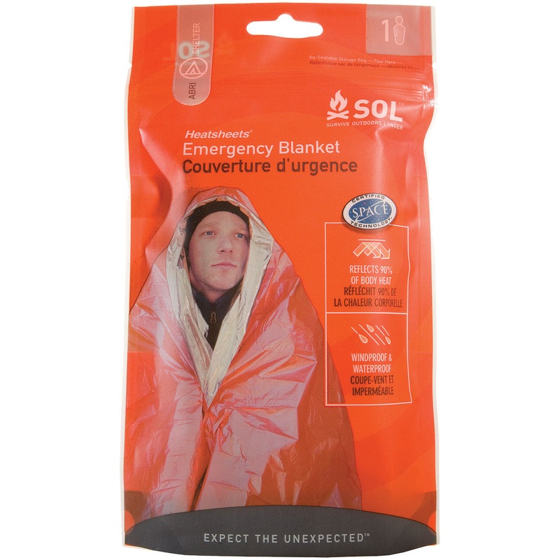Emergency Bivvy and Survival Blanket 2-Pack | Reflects 90% Body Heat, Reusable, Bright Orange Polyethylene, Compact Emergency Shelter & First-Aid Gear