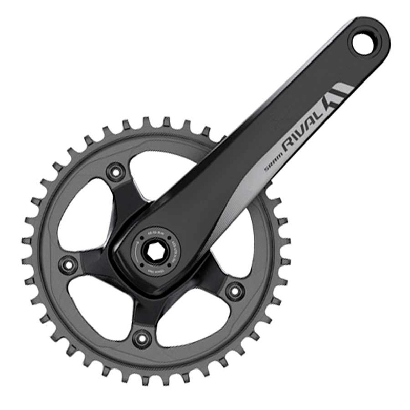 SRAM Rival 1 Crankset – 172.5mm 10/11-Speed 50t 110 BCD GXP Spindle Interface BLK