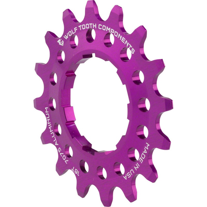 Wolf Tooth Single Speed Aluminum Cog – 16t Compatible 3/32″ Chains Purple