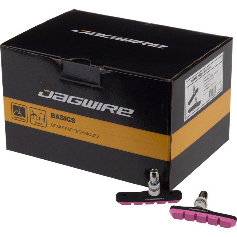 Jagwire Mountain Sport Brake Pads Threaded Post Box of 25 Pair, Pink