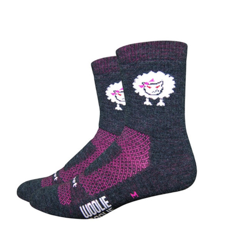 DeFeet Woolie Boolie 4″ Baaad Sheep Socks, 7-9, Charcoal