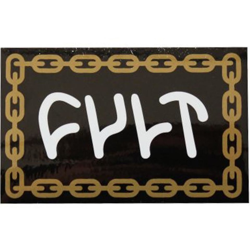 Cult Chain Logo Sticker – Black/Gold