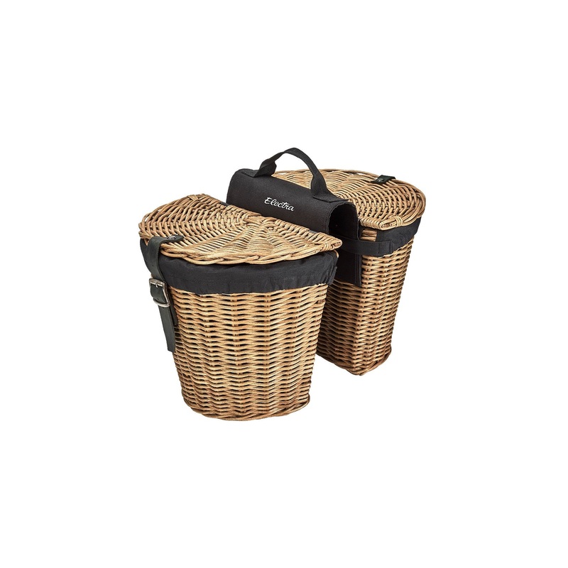 Electra Rattan Panniers with Liner – Natural