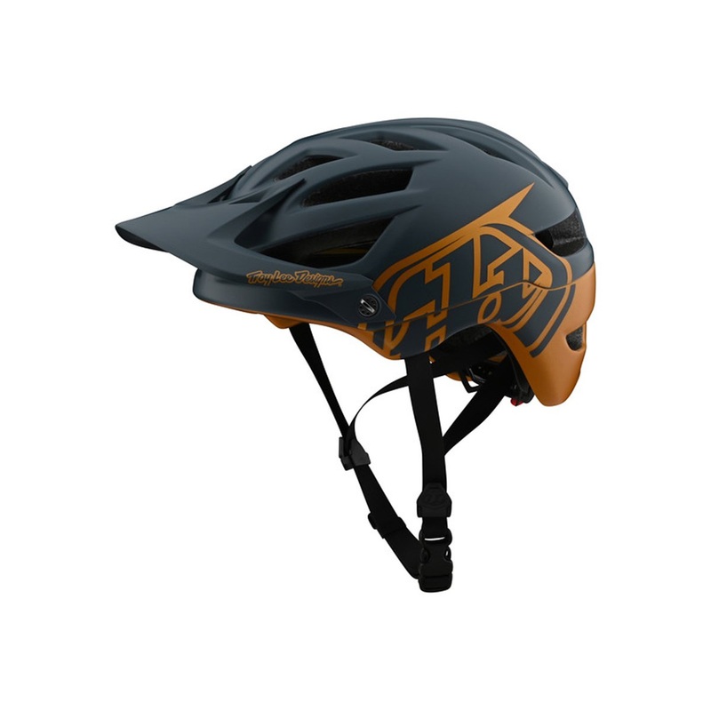Troy Lee Designs A1 MIPS MTB Helmet – Classic – Youth – Gray-Gold – 2020