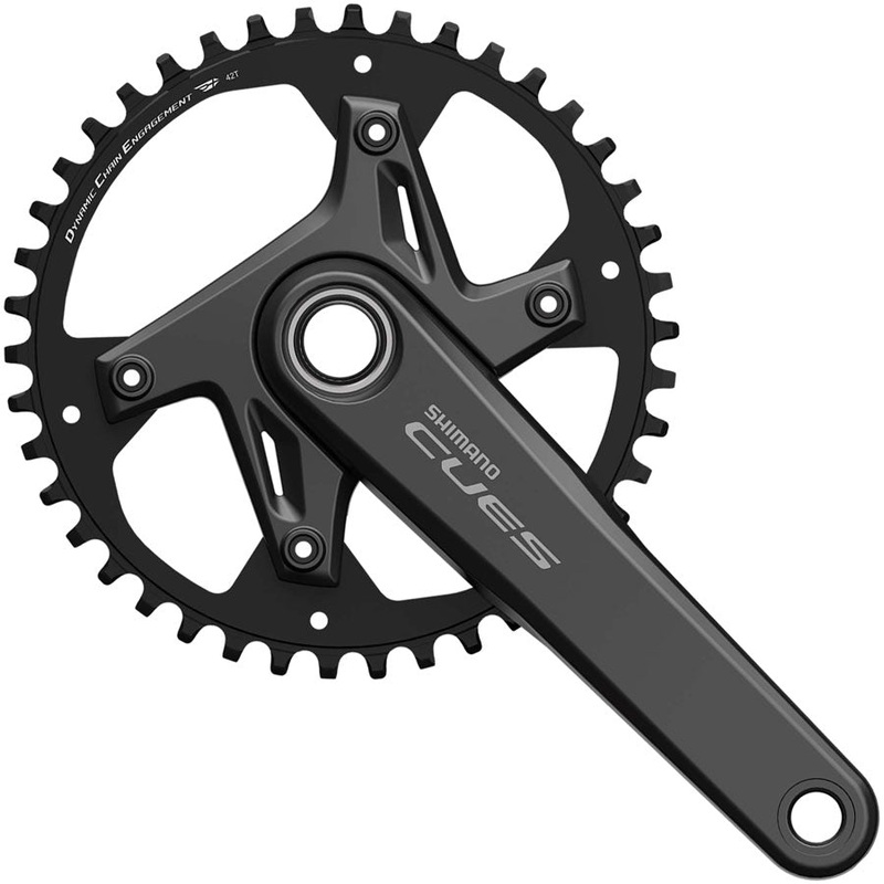Shimano CUES FC-U6040-1 Crankset – 175mm 9/10/11-Speed 40t Asymmetric 110 BCD Hollowtech 2 Crankarms BLK
