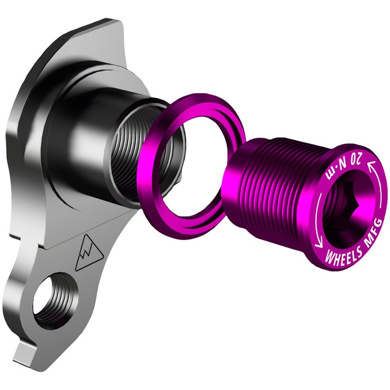 Wheels Manufacturing Universal Derailleur Hanger – 404-7, For Frames designed to accept SRAM UDH, Black/Purple