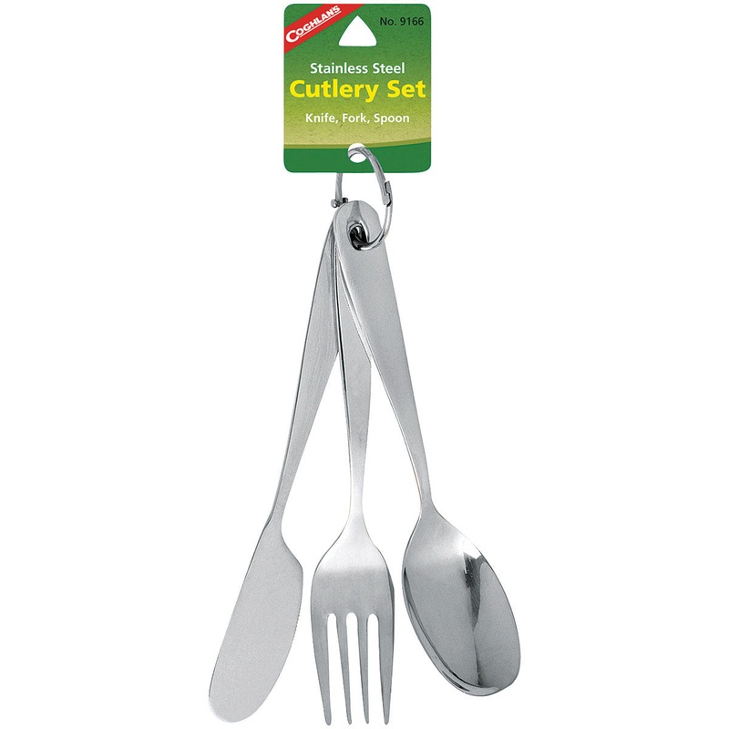 Coghlans Stainless Steel Ring Cutlery Set – Portable and Durable Utensils for Outdoor Dining