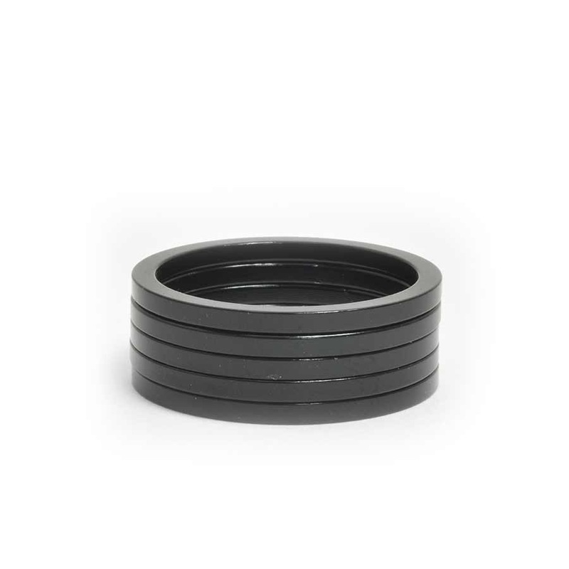 Wheels Manufacturing Aluminum Headset Spacer – 1-1/8″ 2.5mm Black 5-pack