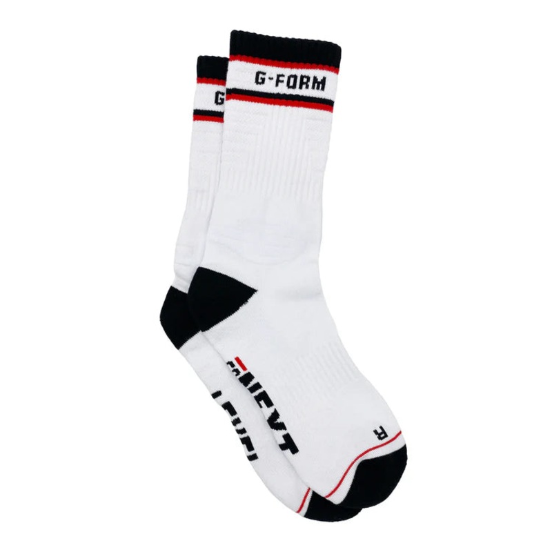 G-Form Mid-Calf Sock – White-Black-Red