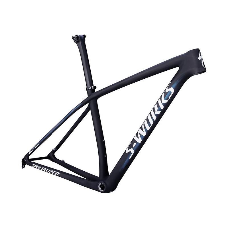 Specialized epic ht S-Works frm frame satin carbon / color run blue murano pearl / gloss chrome foil logos xl