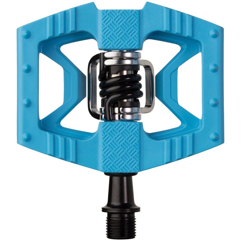 Crankbrothers Double Shot 1 Pedals – Single Side Clipless with Platform, Composite, 9/16″, Blue