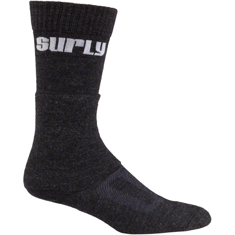 Surly Tall Logo Wool Socks – 8 inch Black Large