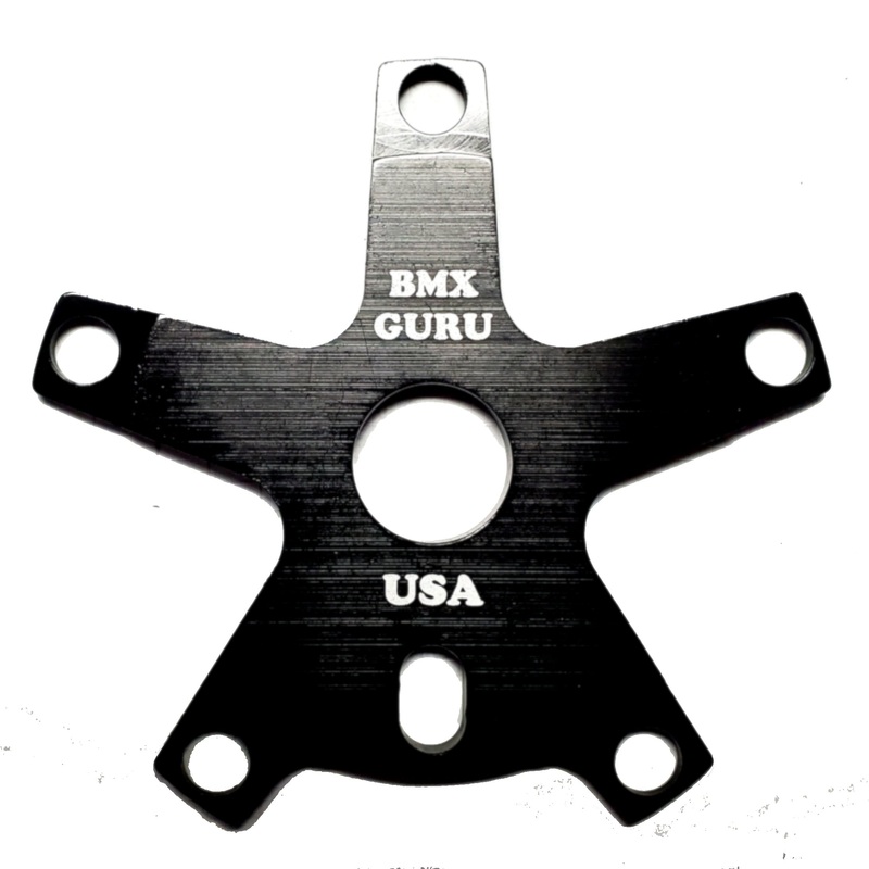 BMXGuru Aluminum BMX Flat-Top Spider – 110mm – Black – USA Made