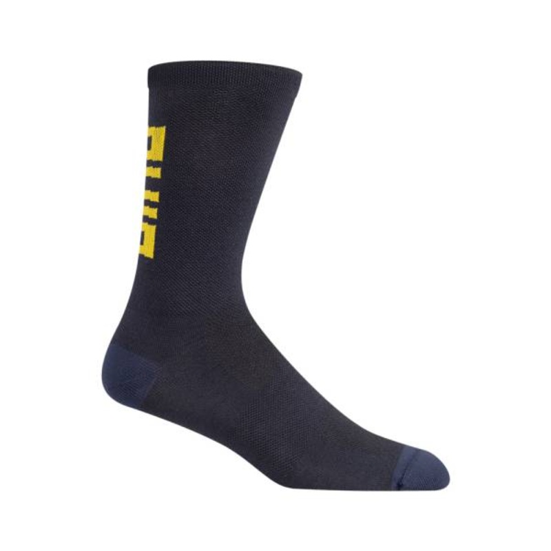 Giro Seasonal Merino Wool Sock – Dark Shark-Spectra Yellow