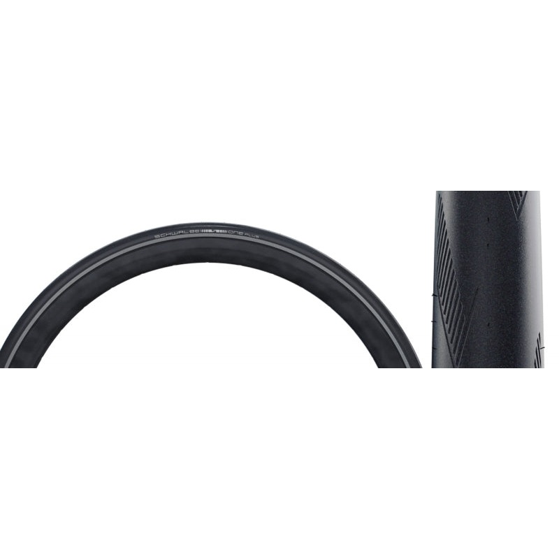 Schwalbe One Plus Tire – 700 x 25 Clincher Wire BLK/Reflective Performance Line SmartGuard Addix