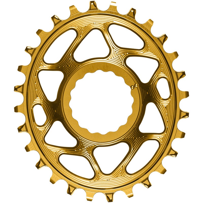 absoluteBLACK Oval Narrow-Wide Direct Mount Chainring – 26t CINCH Direct Mount 3mm Offset Gold