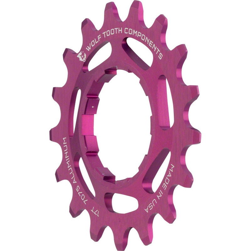 Wolf Tooth Single Speed Aluminum Cog: 17T, Compatible with 3/32″ Chains, Purple