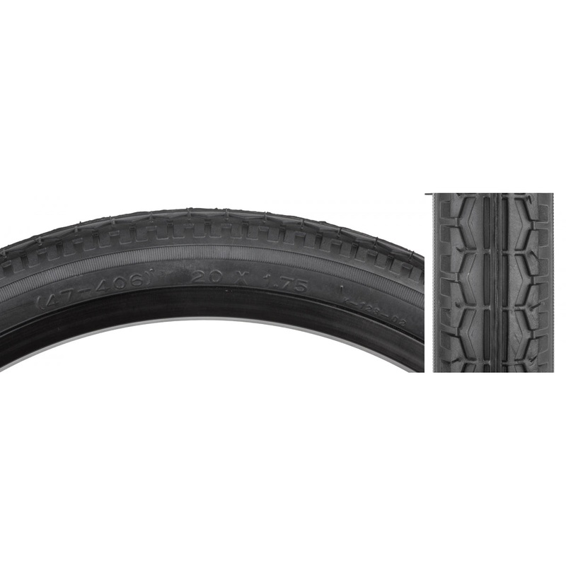 Sunlite Street 20 x 1.75 Clincher PSI Wire 40 Black/Black Reflective BMX Bike