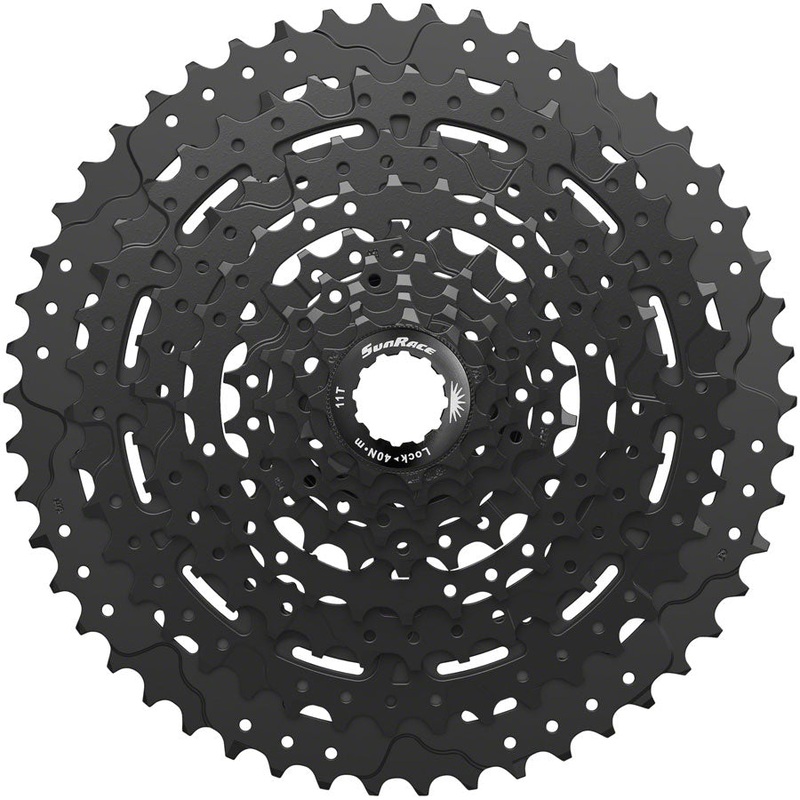SunRace M993 Cassette – 9-Speed, 11-50t, Alloy Spider and Lockring, ED Black