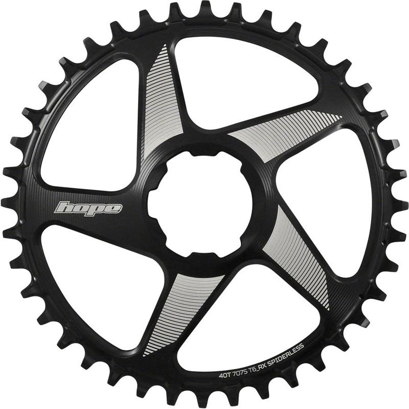 Hope RX Spiderless Chainring – 40t Hope Direct Mount Black