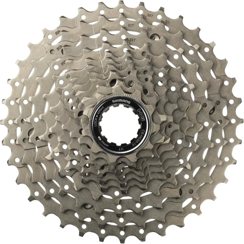 SHIMANO CASSETTE SPROCKET, CS-HG50-10, 10-SPEED 11-13-15-17-19-21-24-28-32-36T, 1 SET=10PCS IN SEMI-BULK PACK
