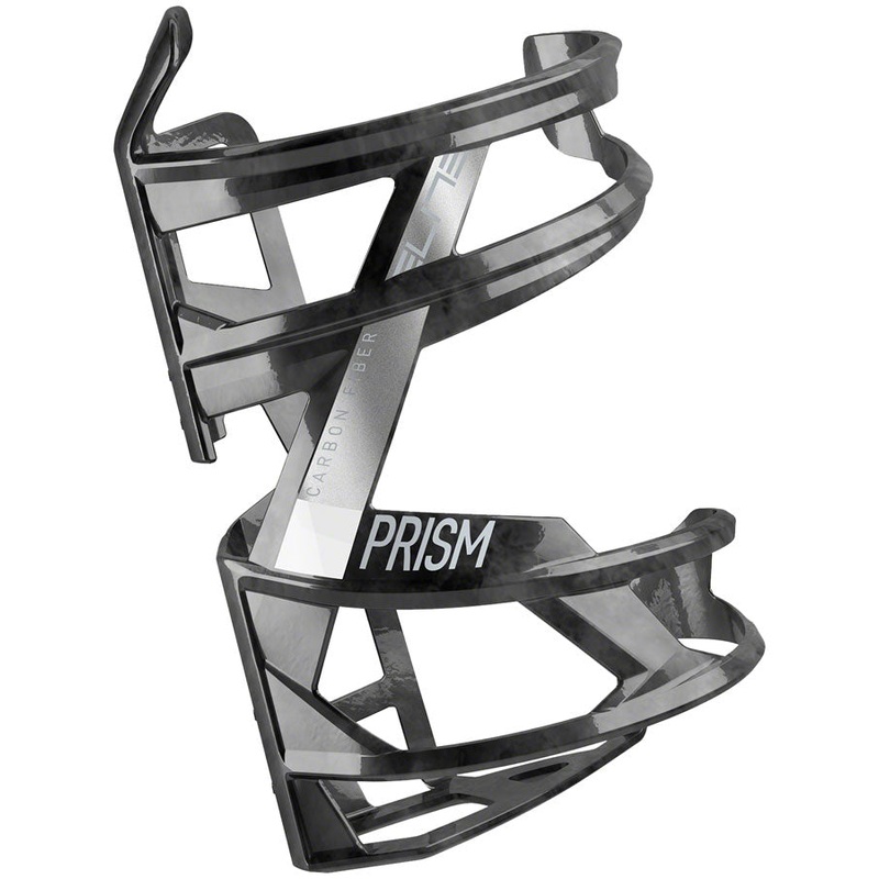 Elite SRL Prism Side-Entry Water Bottle Cage – Right, Carbon Glossy White Graphic
