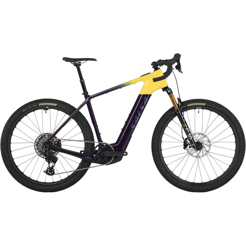 Salsa Tributary C Force XO AXS Transmission SUS Ebike – 29″ Carbon Amethyst/YLW X-Small