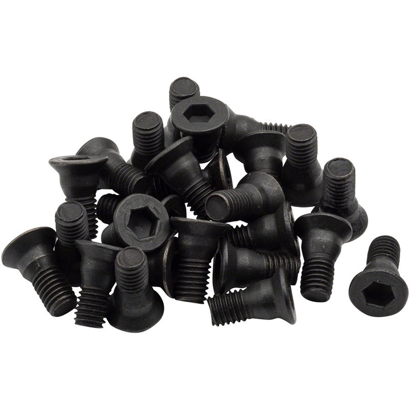 BikeFit Cleat Screws, 25-Pack, 12mm, SPD / MTB Compatible, Countersunk, 4mm Hex, M5 X 0.8