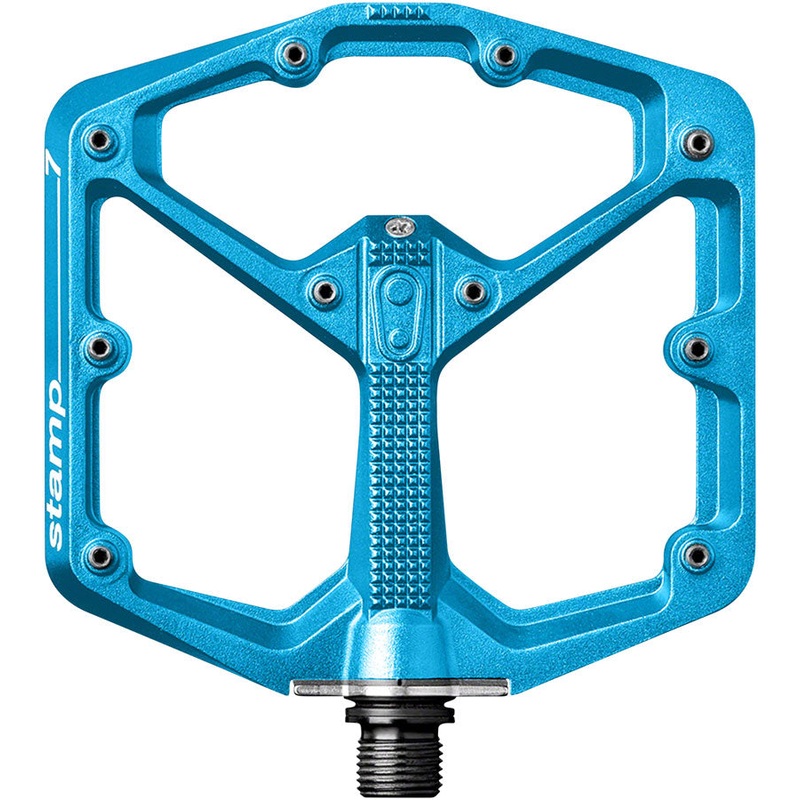Crank Brothers Stamp 7 Pedals – Platform, Aluminum, 9/16″, Electric Blue, Large