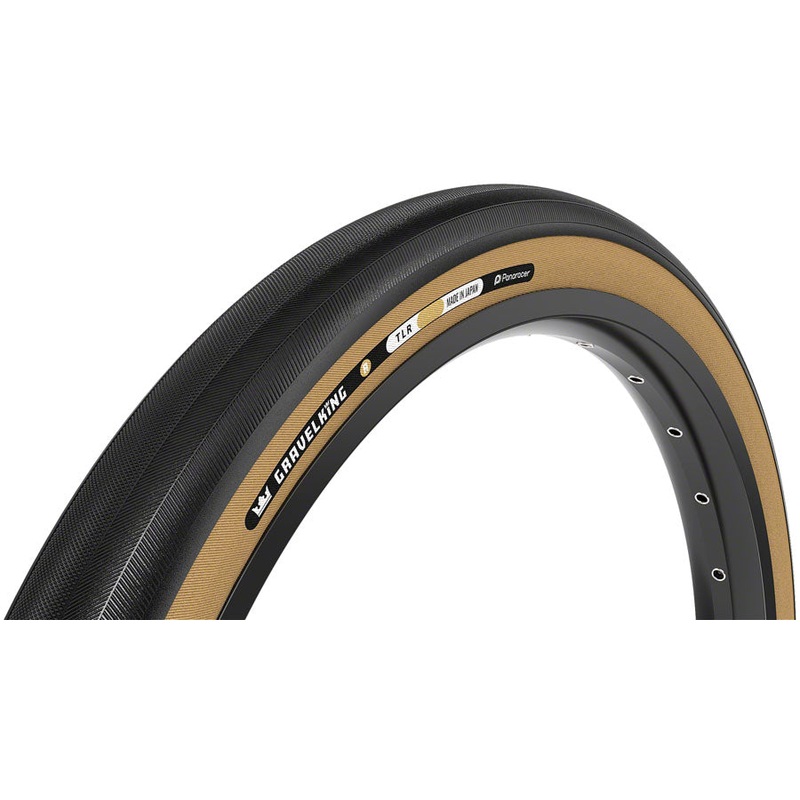 Panaracer GravelKing R Tire – 700 x 45, Tubeless, Folding, Black/Amber