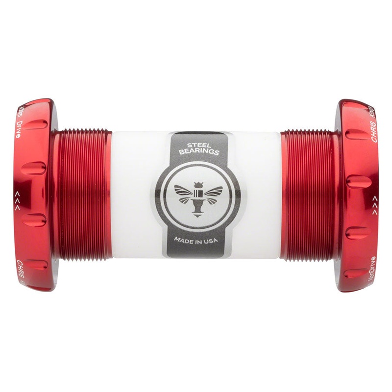 Chris King ThreadFit 30 Bottom Bracket Fit Kit 3 – English For 30mm Spindles Red