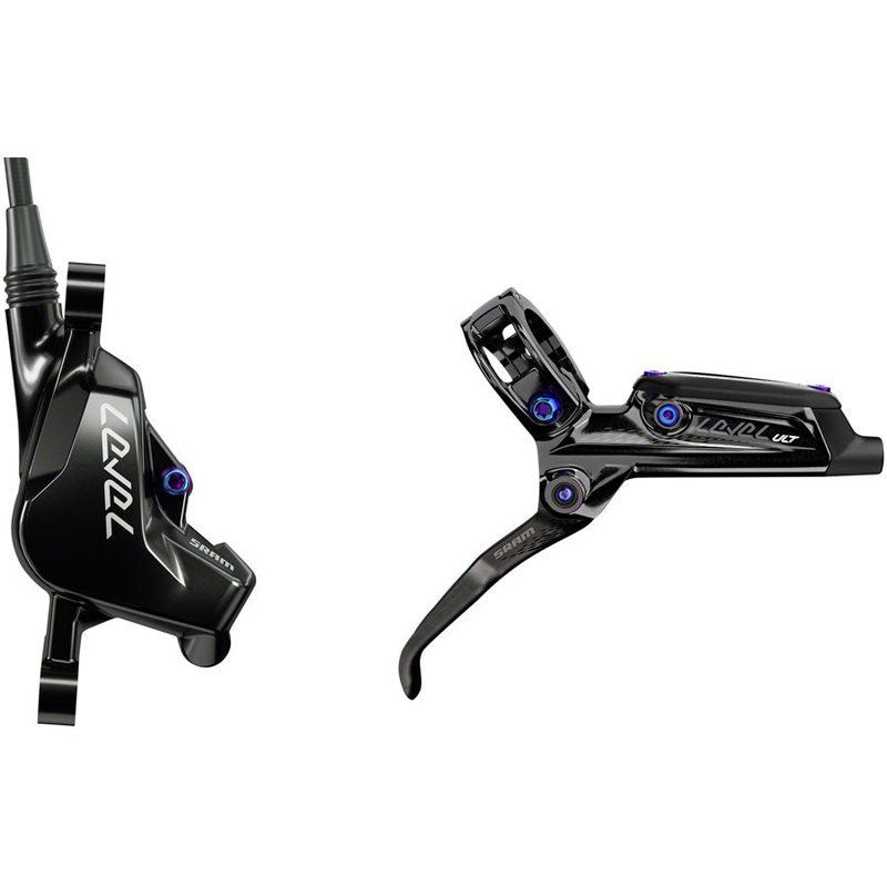 SRAM Level Ultimate Disc Brake and Lever – Front, Hydraulic, Post Mount, Black with Rainbow Hardware, B1
