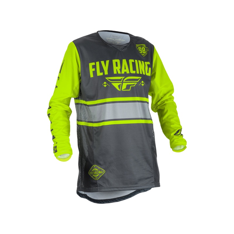 Fly Racing 2018 Kinetic Era BMX Race Jersey-Grey/Hi-Vis