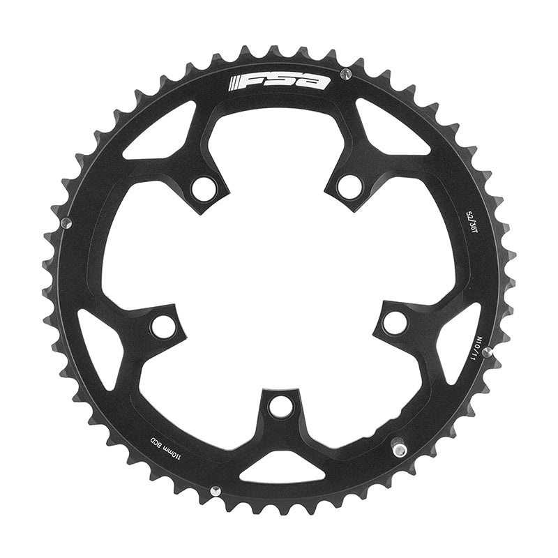 Full Speed Ahead Pro Road Chainring – 52t 110 BCD Aluminum N11 Black